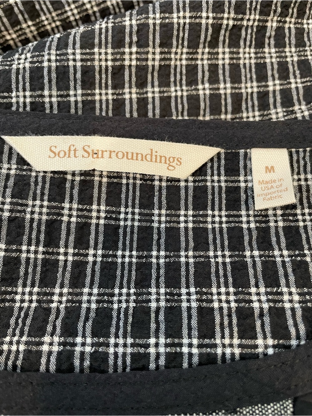 Soft Surroundings Black and Gray Striped Panel Pullover Size Medium - Picture 5 of 7
